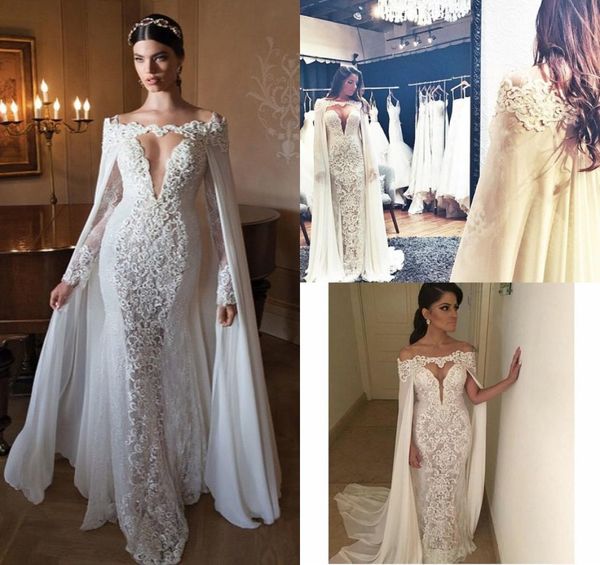 2019 berta lace wedding dresses with wrap off shoulder long sleeves chiffon long bridal gowns floor length custom made cowl b7817334, White
2019 berta lace wedding dresses with wrap off shoulder long sleeves chiffon long bridal gowns floor length custom made cowl b7817334, White