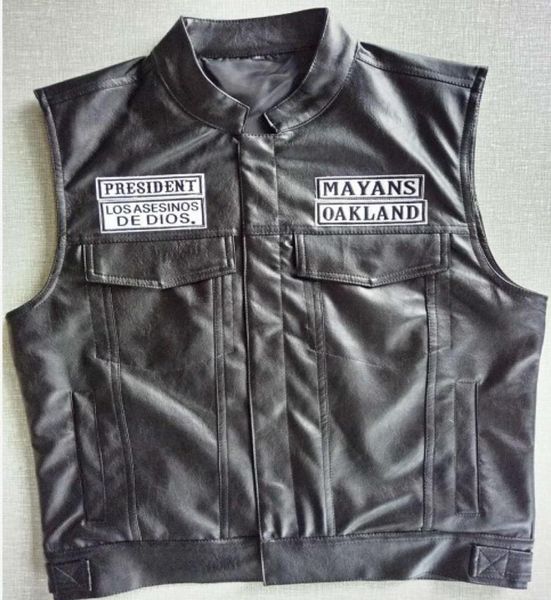 fashionmayans mc motorcycle punk locomotive pu leather black vest men fashion clothing black coat9739420, Black;white
fashionmayans mc motorcycle punk locomotive pu leather black vest men fashion clothing black coat9739420, Black;white