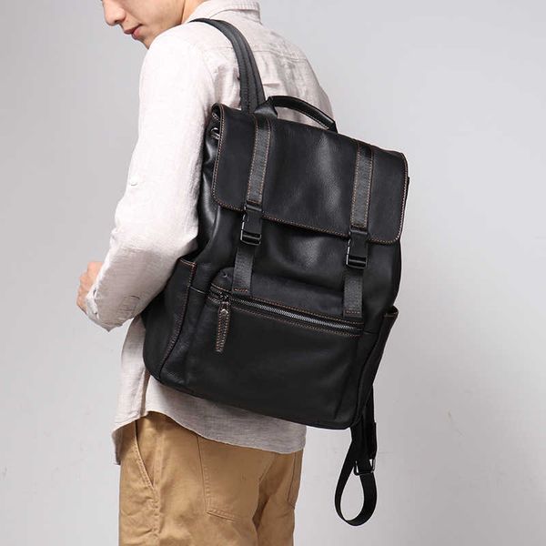 men's leather backpack 15.6 inch cowhide computer backpack large capacity travel bag portable college backpack 230715
men's leather backpack 15.6 inch cowhide computer backpack large capacity travel bag portable college backpack 230715