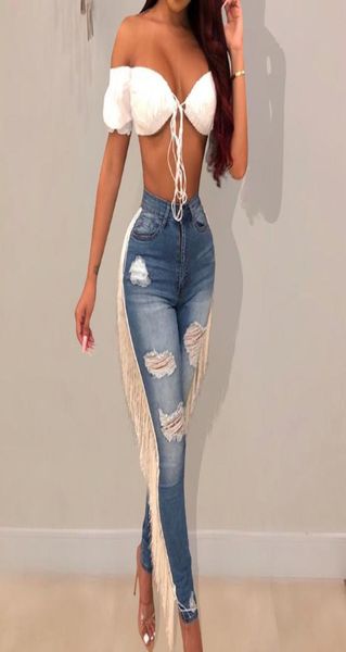 women nightclub hole tassel denim pants blue plus size casual high waist fringed trousers lady jeans pants leggings5233727, Black
women nightclub hole tassel denim pants blue plus size casual high waist fringed trousers lady jeans pants leggings5233727, Black
