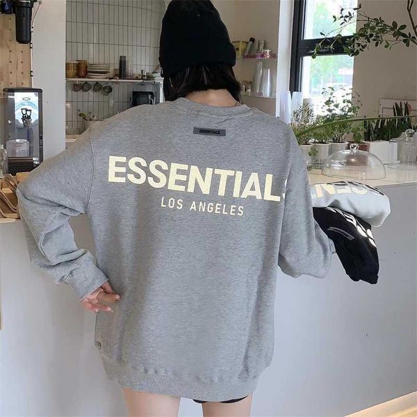 2023 spring and autumn new esential pullover round neck letter reflective men's women's couple sweater, Black
2023 spring and autumn new esential pullover round neck letter reflective men's women's couple sweater, Black
