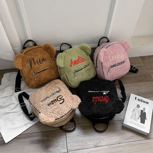 school bags personalized name cute plush backpack custom embroidered women outdoor travel customized birthday gift 230807
school bags personalized name cute plush backpack custom embroidered women outdoor travel customized birthday gift 230807