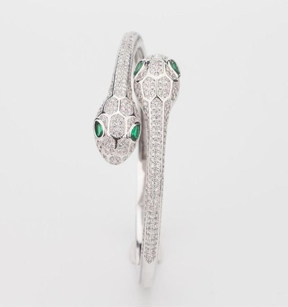 women two head open bracelets jewelry handmade natural emerald sterling silver woman elasticity animal bangle wedding jewelr5265625, Black
women two head open bracelets jewelry handmade natural emerald sterling silver woman elasticity animal bangle wedding jewelr5265625, Black