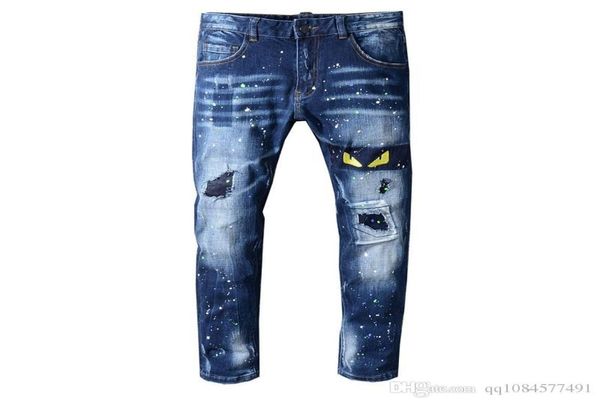 2019 summer new mens creative cat eye embroidery jeans male korean version designer jeans wrinkle patch stretch slim feet pants5239939, Blue
2019 summer new mens creative cat eye embroidery jeans male korean version designer jeans wrinkle patch stretch slim feet pants5239939, Blue