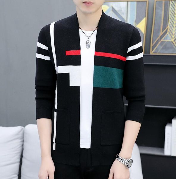 men's sweaters 2023 autumn/winter new jacquard sweater men's knitwear fashion men's v-neck cardigan long sleeve coat, White;black
men's sweaters 2023 autumn/winter new jacquard sweater men's knitwear fashion men's v-neck cardigan long sleeve coat, White;black