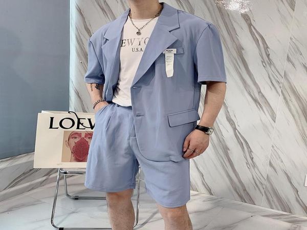men039s tracksuits 2pieces korean summer short sleeve suit sets fashion two buttons loose casual thin blazer jacketshorts stre4484112, Gray
men039s tracksuits 2pieces korean summer short sleeve suit sets fashion two buttons loose casual thin blazer jacketshorts stre4484112, Gray