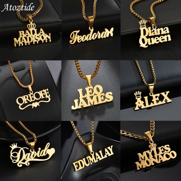 charms customized names pendant necklace stainless steel personalized jewelry cuban thick chain for men women detachable necklace gift 23080, Bronze;silver
charms customized names pendant necklace stainless steel personalized jewelry cuban thick chain for men women detachable necklace gift 23080, Bronze;silver
