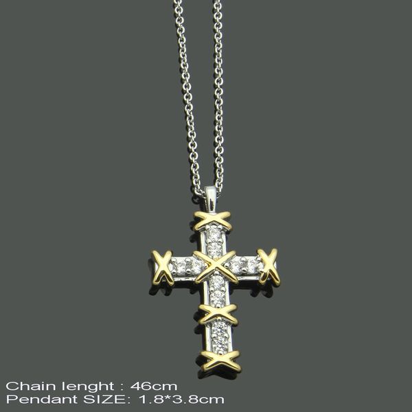 new designed fashion t-letter cross gold cross full diamond necklace titanium steel bracelet designer jewelry t06, Silver
new designed fashion t-letter cross gold cross full diamond necklace titanium steel bracelet designer jewelry t06, Silver