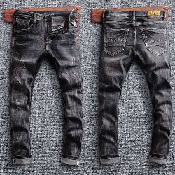 mens jeans italian style fashion men retro black gray elastic slim fit ripped trousers vintage designer casual denim pants 230808, Blue
mens jeans italian style fashion men retro black gray elastic slim fit ripped trousers vintage designer casual denim pants 230808, Blue