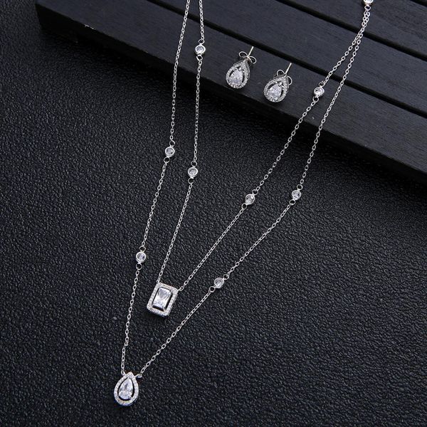wedding jewelry sets trendy wedding set 2pcs necklace earrings for women accessories full cubic zirconia bridal jewelry sets pendientes muje, Slivery;golden
wedding jewelry sets trendy wedding set 2pcs necklace earrings for women accessories full cubic zirconia bridal jewelry sets pendientes muje, Slivery;golden