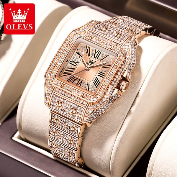 wristwatches olevs quartz watch for women all diamond luxury waterproof stainless steel rose gold elegant original women's quartz watch, Slivery;brown
wristwatches olevs quartz watch for women all diamond luxury waterproof stainless steel rose gold elegant original women's quartz watch, Slivery;brown