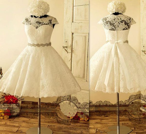 1950s vintage tea length lace wedding dress cap sleeve beading sash short a line short bridal gowns custom size9447772, White
1950s vintage tea length lace wedding dress cap sleeve beading sash short a line short bridal gowns custom size9447772, White