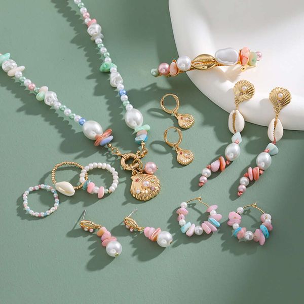 designer's new colorful pearl shell handmade beaded necklace for women's personalized earrings, fashionable minority design sense,, Silver
designer's new colorful pearl shell handmade beaded necklace for women's personalized earrings, fashionable minority design sense,, Silver