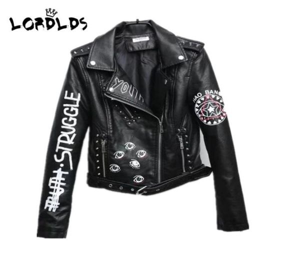 lordxx black graffiti leather jacket women 2019 new spring punk moto coat cropped faux jackets with belt8103534, Black;brown
lordxx black graffiti leather jacket women 2019 new spring punk moto coat cropped faux jackets with belt8103534, Black;brown
