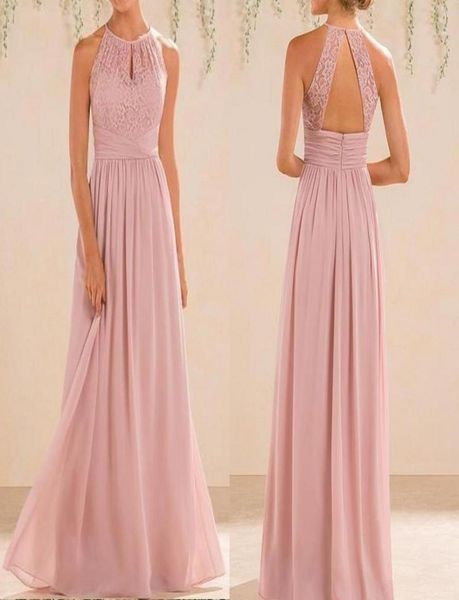 2022 blush pink bridesmaid dresses long country style halter neck lace chiffon full length aline formal wedding guest party dress4793420, White;pink
2022 blush pink bridesmaid dresses long country style halter neck lace chiffon full length aline formal wedding guest party dress4793420, White;pink