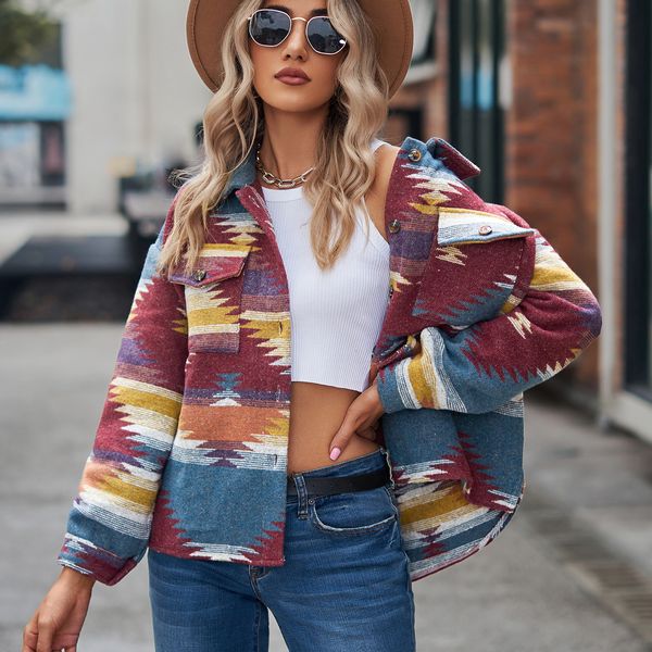womens jackets vintage jacket women splicing loose denim print aztec retro ethnic style long sleeved shirt streetwear female goth coat 23080, Black;brown
womens jackets vintage jacket women splicing loose denim print aztec retro ethnic style long sleeved shirt streetwear female goth coat 23080, Black;brown