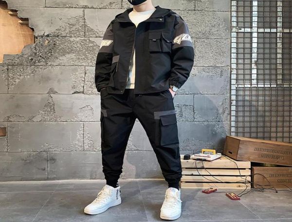 men039s tracksuits 2 pieces fashion sets mens jackets loose fit elastic waist pants hip ropa deportiva hombre cargo pullover tr8320540, Gray
men039s tracksuits 2 pieces fashion sets mens jackets loose fit elastic waist pants hip ropa deportiva hombre cargo pullover tr8320540, Gray