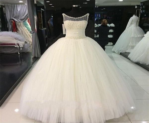 beaded pearls ball gown wedding dresses real images sheer neck crystal ivory tulle corset bridal gowns with lace up9579448, White
beaded pearls ball gown wedding dresses real images sheer neck crystal ivory tulle corset bridal gowns with lace up9579448, White