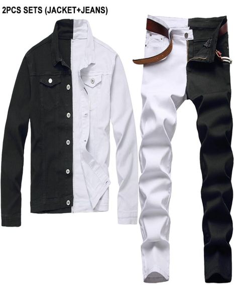 stitching two color tracksuit autumn white and black men039s sets long sleeve denim jacket matching slim stretch jeans twopiec8774179, Gray
stitching two color tracksuit autumn white and black men039s sets long sleeve denim jacket matching slim stretch jeans twopiec8774179, Gray