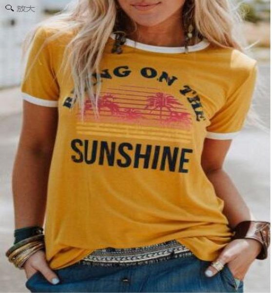 women basic t shirt o neck short sleeve bring on the sunshine print tees female casual summer camisetas9882515, White
women basic t shirt o neck short sleeve bring on the sunshine print tees female casual summer camisetas9882515, White
