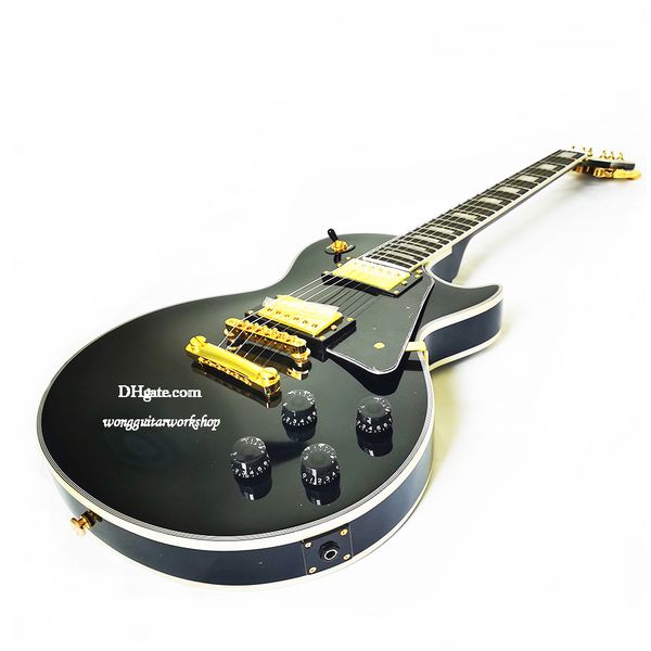 

lp custom glossy black maple ebony fingerboard solid mahogany electric guitar with abr-1 tune-o-matic bridge