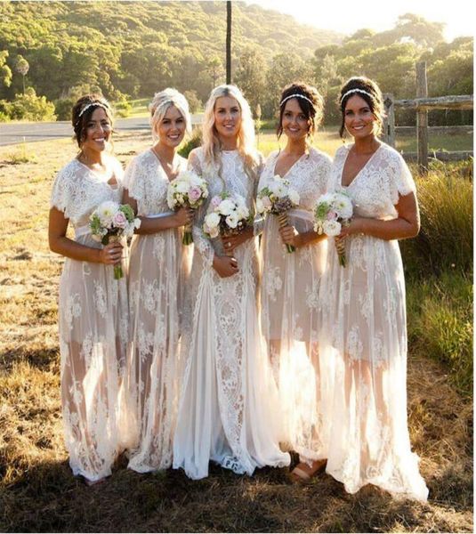2019summer bohemian sheer lace bridesmaid dresses v neck short sleeves plus size boho wedding dresses custom made bridesmaids gown3228092, White;pink
2019summer bohemian sheer lace bridesmaid dresses v neck short sleeves plus size boho wedding dresses custom made bridesmaids gown3228092, White;pink