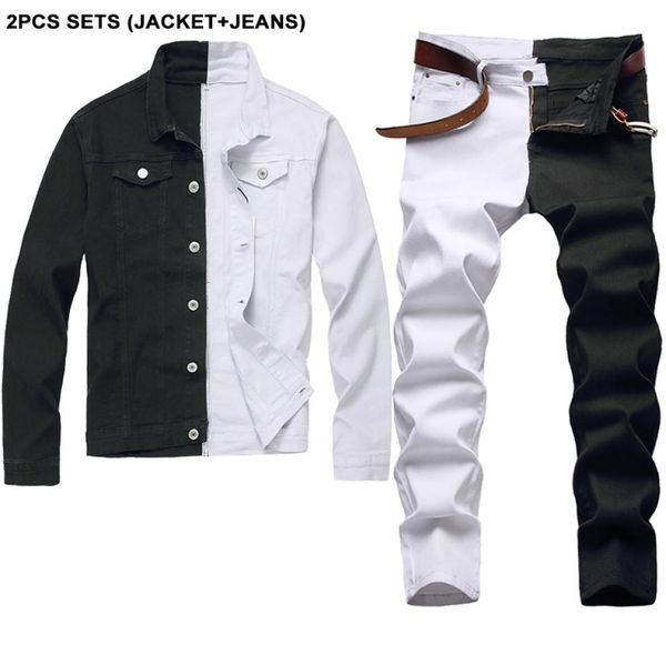 stitching two color tracksuit autumn white and black men039s sets long sleeve denim jacket matching slim stretch jeans twopiec8443125, Gray
stitching two color tracksuit autumn white and black men039s sets long sleeve denim jacket matching slim stretch jeans twopiec8443125, Gray