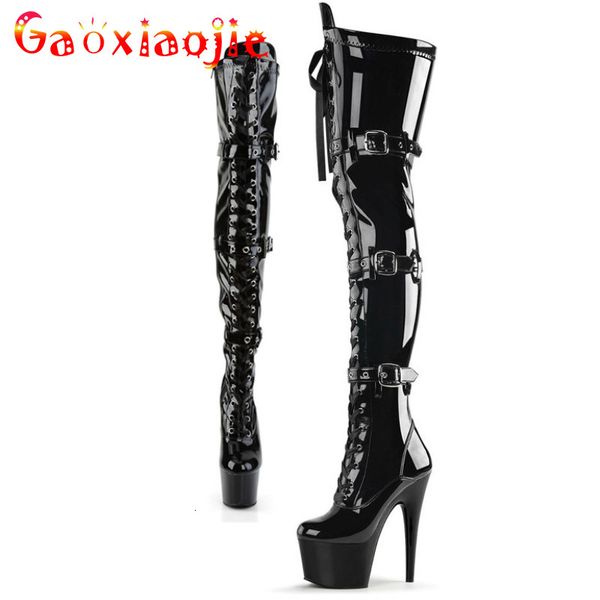boots bright lacquer leather super high women over knee pole dance heels shoes platform fetish thigh strappy 230807, Black
boots bright lacquer leather super high women over knee pole dance heels shoes platform fetish thigh strappy 230807, Black