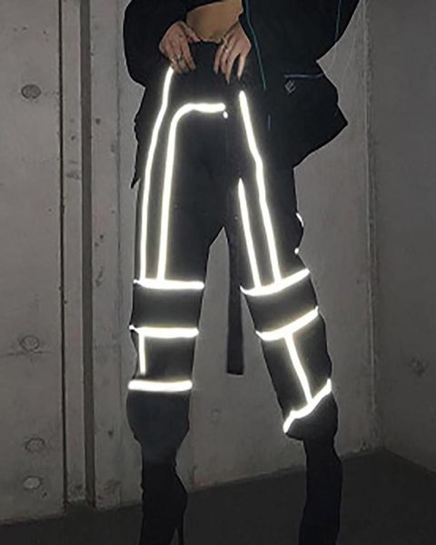 women039s pants capris streetwear cargo women casual joggers black high reflective panel waist loose female trousers korean s3889873, Black;white
women039s pants capris streetwear cargo women casual joggers black high reflective panel waist loose female trousers korean s3889873, Black;white