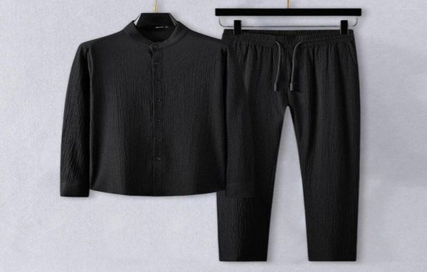 men039s tracksuits 1 set autumn men pants pleated trousers solid color two piece stand collar relaxed fit shirt streetwear5953745, Gray
men039s tracksuits 1 set autumn men pants pleated trousers solid color two piece stand collar relaxed fit shirt streetwear5953745, Gray