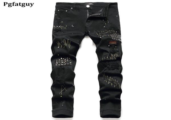 2021 new men039s rivet ripped black jeans pants stretch embroidery denim trousers male streetwear willow nails mens pants biker1201952, Blue
2021 new men039s rivet ripped black jeans pants stretch embroidery denim trousers male streetwear willow nails mens pants biker1201952, Blue