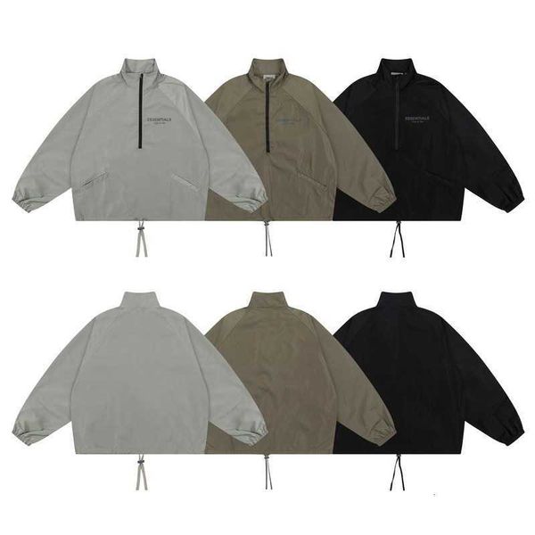 double thread esential half zip men's trendy us ins jacket coat windbreaker spring autumn, Black;brown
double thread esential half zip men's trendy us ins jacket coat windbreaker spring autumn, Black;brown