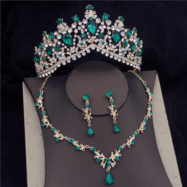 wedding jewelry sets baroque green crown bridal for women fashion tiara bride necklace earring prom accessories 230808, Slivery;golden
wedding jewelry sets baroque green crown bridal for women fashion tiara bride necklace earring prom accessories 230808, Slivery;golden