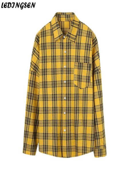 ledingsen brand men shirt casual cotton loose long sleeve yellow plaid for camiseta hombre streetwear size 2xl4835743, White;black
ledingsen brand men shirt casual cotton loose long sleeve yellow plaid for camiseta hombre streetwear size 2xl4835743, White;black