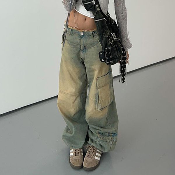 women s pants girl vintage distressed washed low rise loose pockets paneled raw edge jeans street s trend straight leg slacks 230808, Black;white
women s pants girl vintage distressed washed low rise loose pockets paneled raw edge jeans street s trend straight leg slacks 230808, Black;white