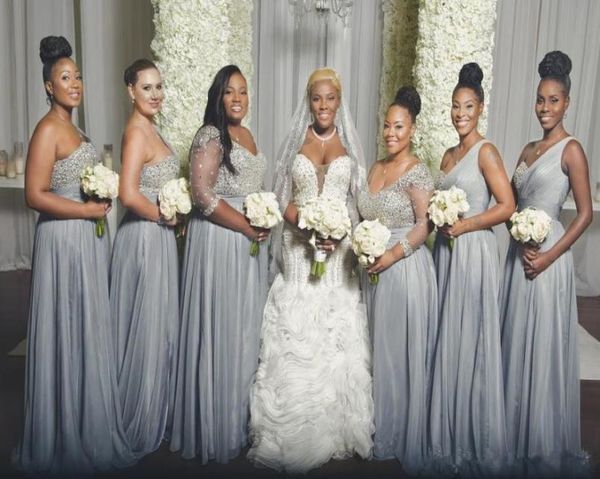 new silver gray bridesmaid dresses beads crystal 34 long sleeves one shoulder off shoulder ruched wedding guest dresses maid of h4568282, White;pink
new silver gray bridesmaid dresses beads crystal 34 long sleeves one shoulder off shoulder ruched wedding guest dresses maid of h4568282, White;pink