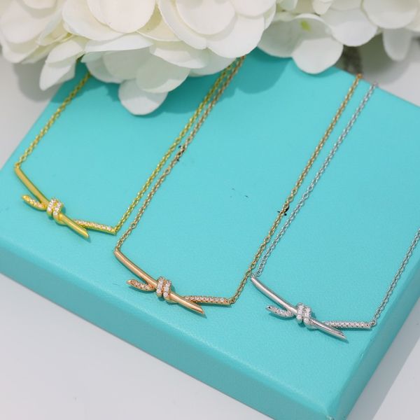 one character knotted necklace with feminine temperament ins collarbone chain that does not fade designer light luxury jewelry, Silver
one character knotted necklace with feminine temperament ins collarbone chain that does not fade designer light luxury jewelry, Silver