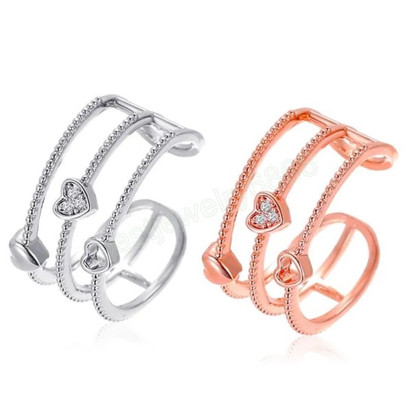 sweet rose golden silver plated three layers beads hollow cute love heart open rings for girls simple
sweet rose golden silver plated three layers beads hollow cute love heart open rings for girls simple