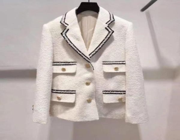 2021 autumn fall long sleeves lapel neck white blazer french style contrast color buttons singlebreasted blazers outwear coats o22839853, White;black
2021 autumn fall long sleeves lapel neck white blazer french style contrast color buttons singlebreasted blazers outwear coats o22839853, White;black