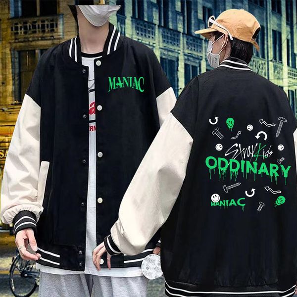 men's hoodies sweatshirts stray kids maniac print baseball uniform fleece coat long sleeve jacket sweatshirt 230807, Black
men's hoodies sweatshirts stray kids maniac print baseball uniform fleece coat long sleeve jacket sweatshirt 230807, Black