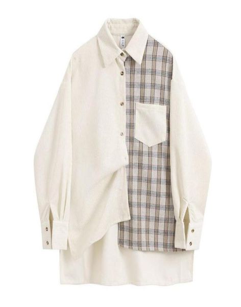 women039s blouses shirts 2021 spring women korean fashion style simply corduroy long sleeve patchwork plaid loose casual8727438, White
women039s blouses shirts 2021 spring women korean fashion style simply corduroy long sleeve patchwork plaid loose casual8727438, White
