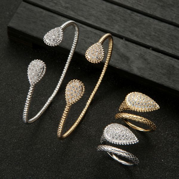 wedding jewelry sets oval cuff bracelet ring set elegant design geometric full microl zirconia wedding engagement women bangle jewelry s0855, Slivery;golden
wedding jewelry sets oval cuff bracelet ring set elegant design geometric full microl zirconia wedding engagement women bangle jewelry s0855, Slivery;golden