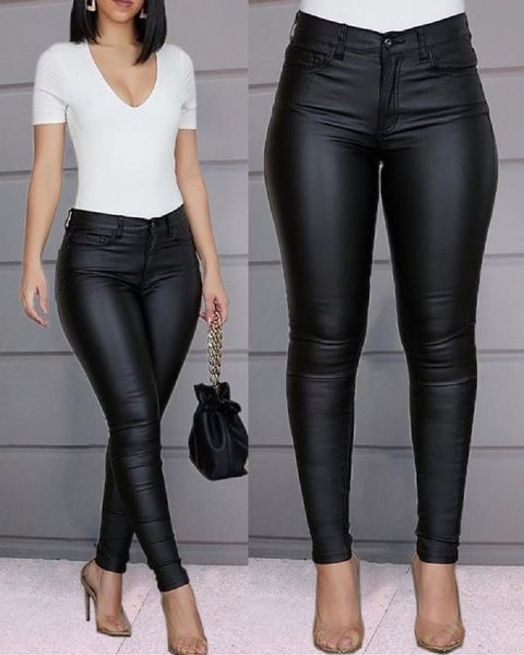 women s pants pu leather black stretch bodycon trousers high waist long casual pencil plus size s 3xl 230808, Black;white
women s pants pu leather black stretch bodycon trousers high waist long casual pencil plus size s 3xl 230808, Black;white