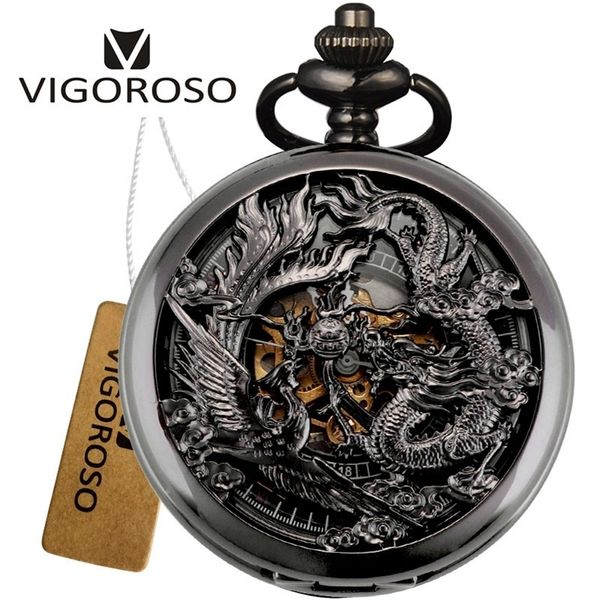 pocket watches vintage classic steampunk skeleton black alloy chinses flying dragon phoenix mechanical hand wind pocket watch fob chain cloc, Slivery;golden
pocket watches vintage classic steampunk skeleton black alloy chinses flying dragon phoenix mechanical hand wind pocket watch fob chain cloc, Slivery;golden