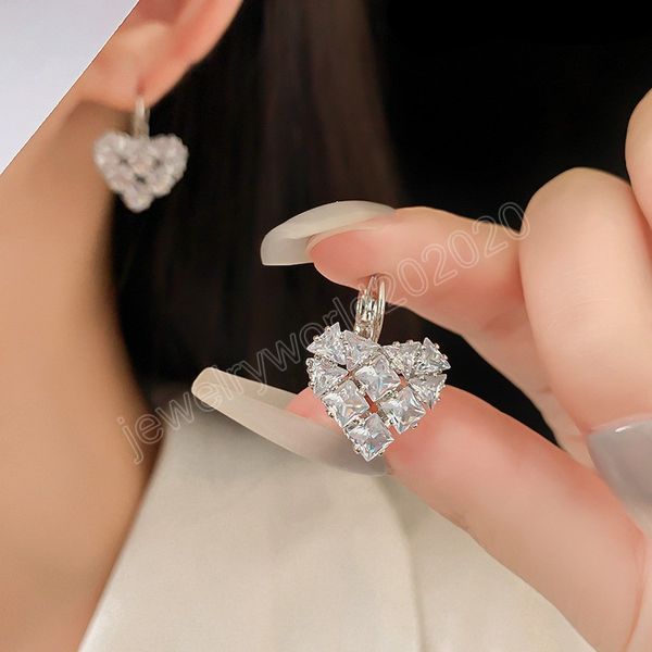 zircon heart earrings for women fashion simple versatile earrings new luxury high grade wedding sparkle charms jewelry, Silver
zircon heart earrings for women fashion simple versatile earrings new luxury high grade wedding sparkle charms jewelry, Silver