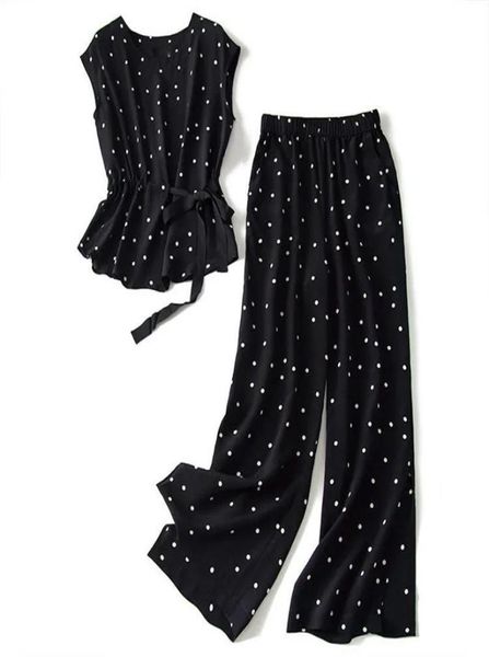 women039s two piece pants matching suit polka dot chiffon trousers twopiece large size 2022 summer korean fashion retro casual7385120, White
women039s two piece pants matching suit polka dot chiffon trousers twopiece large size 2022 summer korean fashion retro casual7385120, White