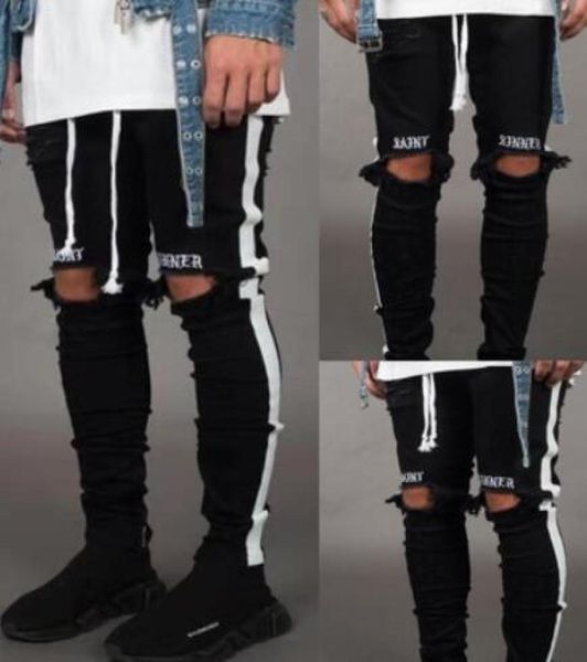 new mens jean pantalones street black holes designer white stripes jeans hiphop skateboard pencil pants2896750, Blue
new mens jean pantalones street black holes designer white stripes jeans hiphop skateboard pencil pants2896750, Blue