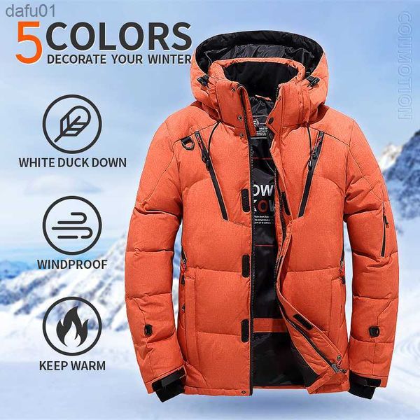 down jacket men white duck winter coat windproof warm parkas travel camping overcoat new in thicken solid color hooded clothing l230520, Black
down jacket men white duck winter coat windproof warm parkas travel camping overcoat new in thicken solid color hooded clothing l230520, Black