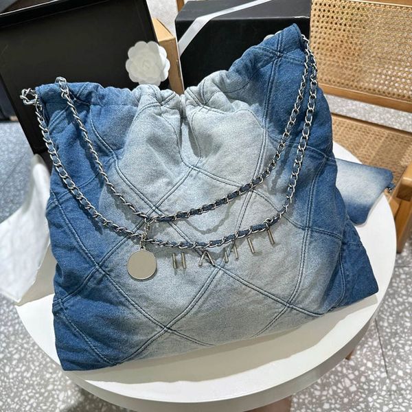 large capacity denim women tote bag silver hardware adjustable chain crossbody shoulder bag diamond lattice quilted designer handbag luxury
large capacity denim women tote bag silver hardware adjustable chain crossbody shoulder bag diamond lattice quilted designer handbag luxury