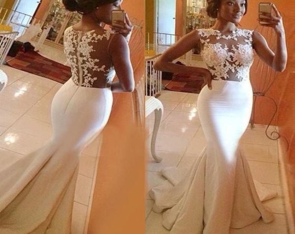 white mermaid prom dresses jewel neck with lace appliqued bodice zipper back with spandex court train formal gowns evening dr4397488, Black
white mermaid prom dresses jewel neck with lace appliqued bodice zipper back with spandex court train formal gowns evening dr4397488, Black